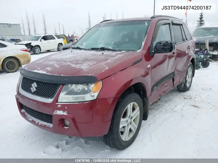 JS3TD944074200187 2007 Suzuki Grand Vitara Jx