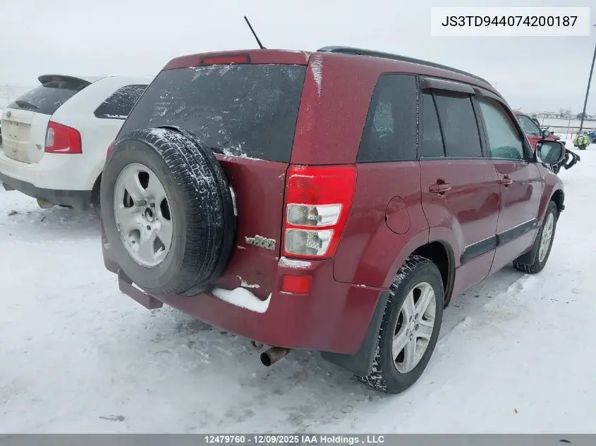 JS3TD944074200187 2007 Suzuki Grand Vitara Jx