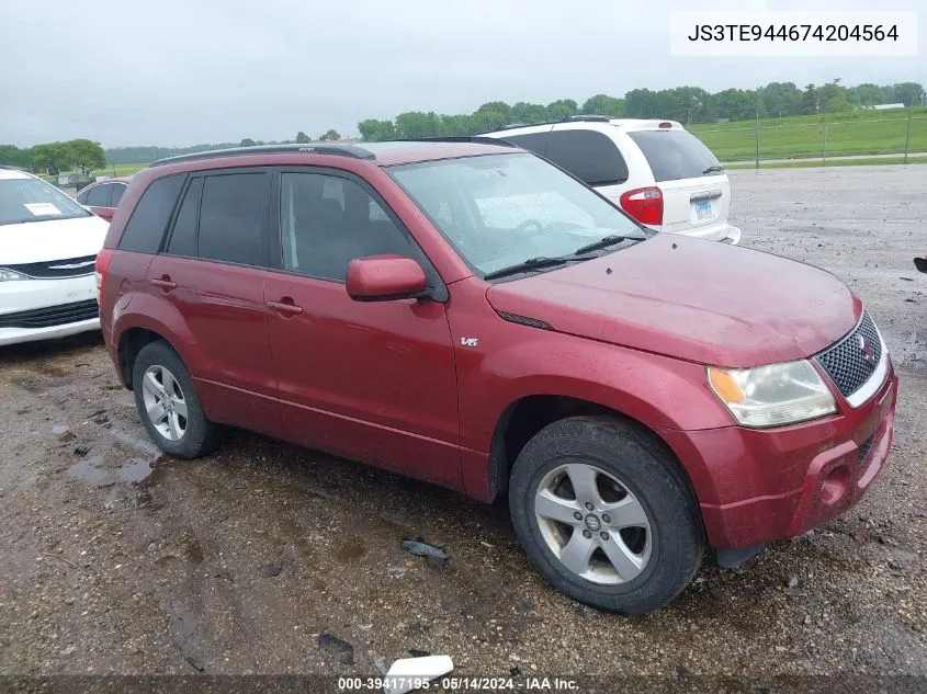 2007 Suzuki Grand Vitara Xsport VIN: JS3TE944674204564 Lot: 39417195