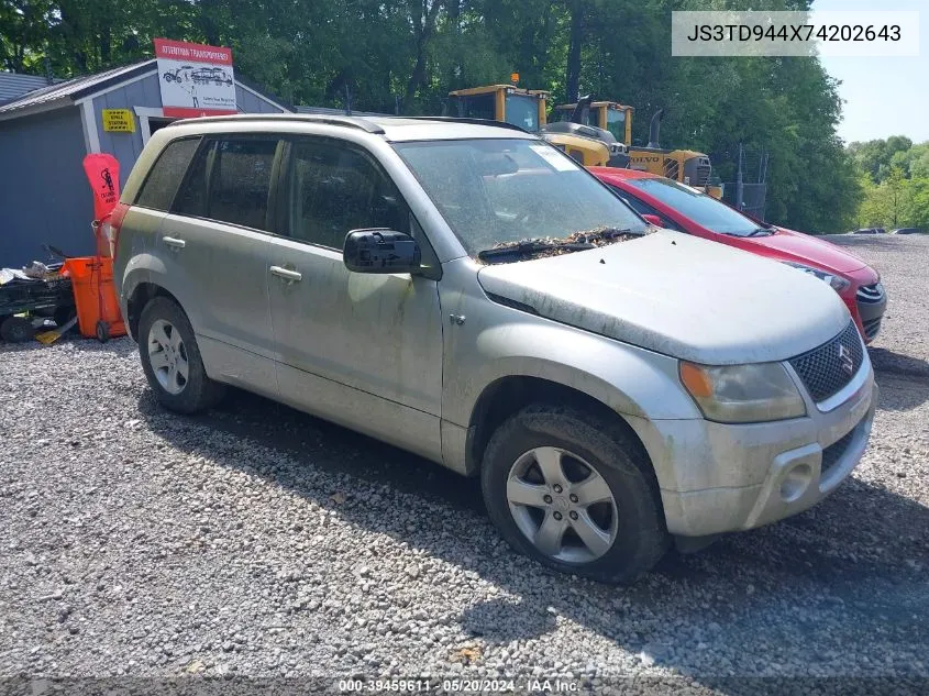 2007 Suzuki Grand Vitara Xsport VIN: JS3TD944X74202643 Lot: 39459611