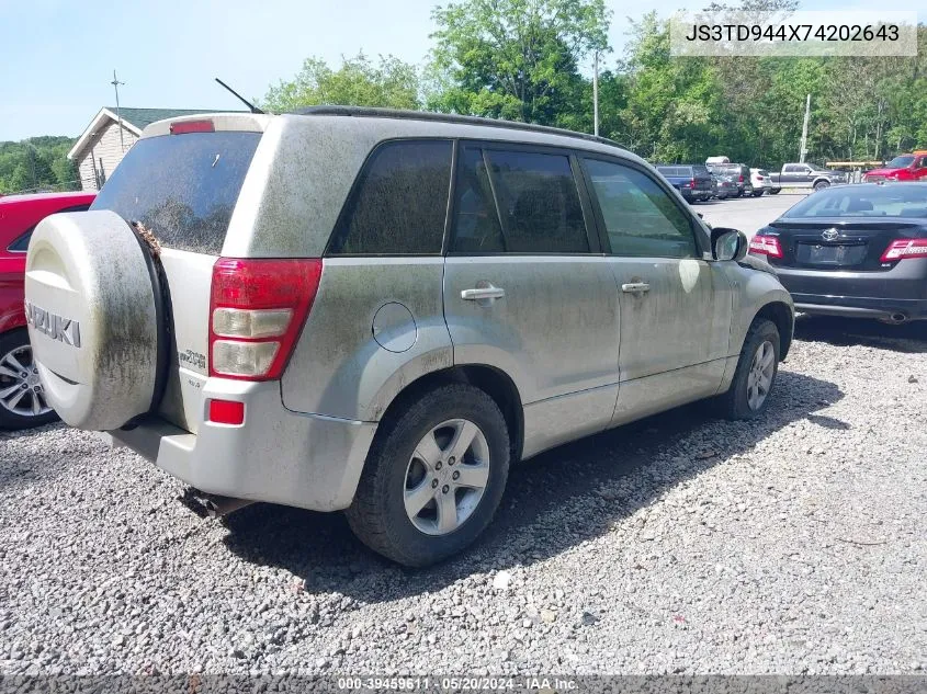 2007 Suzuki Grand Vitara Xsport VIN: JS3TD944X74202643 Lot: 39459611