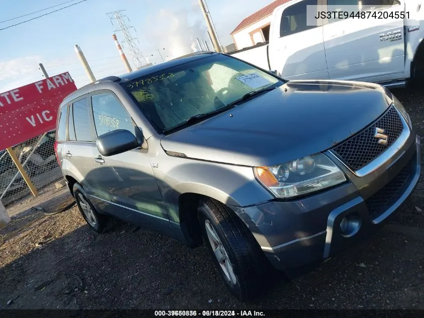 2007 Suzuki Grand Vitara Xsport VIN: JS3TE944874204551 Lot: 39650836