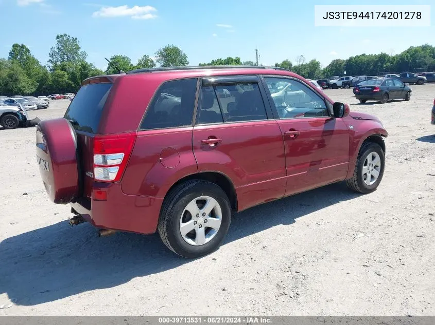 2007 Suzuki Grand Vitara Xsport VIN: JS3TE944174201278 Lot: 39713531