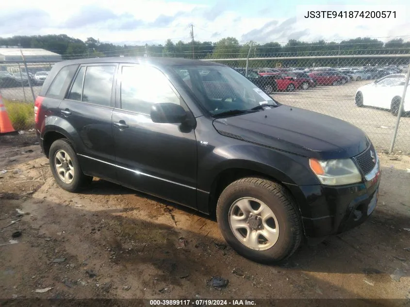 2007 Suzuki Grand Vitara VIN: JS3TE941874200571 Lot: 39899117