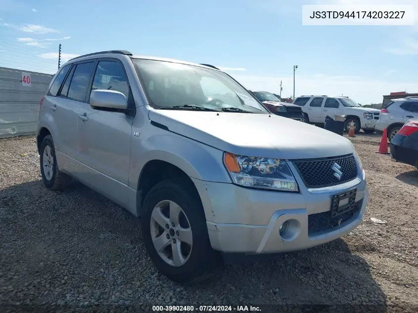 2007 Suzuki Grand Vitara Xsport VIN: JS3TD944174203227 Lot: 39902480