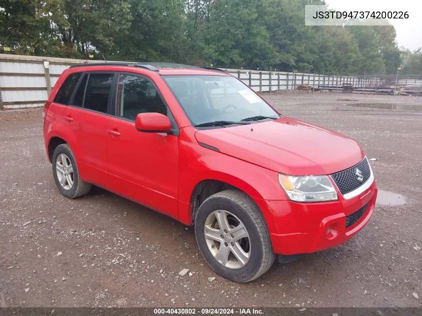 2007 Suzuki Grand Vitara Luxury VIN: JS3TD947374200226 Lot: 40430802