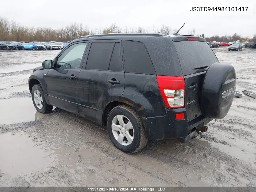 2008 Suzuki Grand Vitara Xsport VIN: JS3TD944984101417 Lot: 11991282