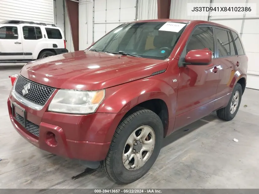 2008 Suzuki Grand Vitara VIN: JS3TD941X84102386 Lot: 39413657