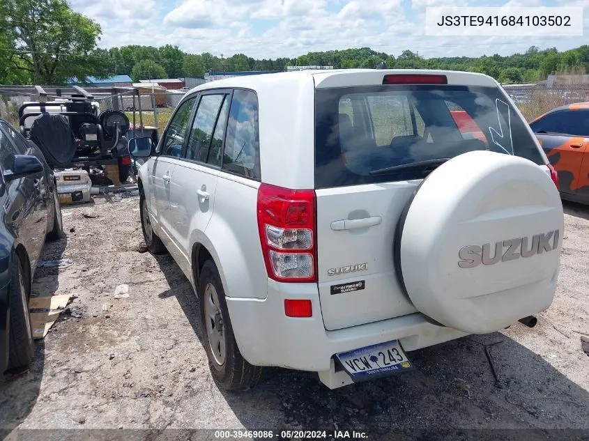 2008 Suzuki Grand Vitara Appearance/Appearance + VIN: JS3TE941684103502 Lot: 39469086