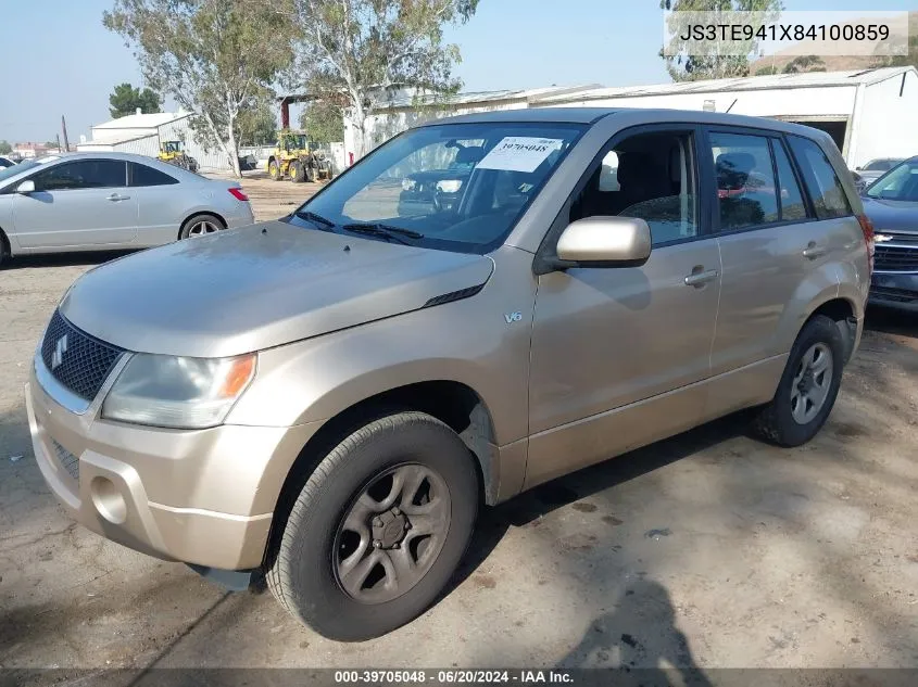 2008 Suzuki Grand Vitara Appearance/Appearance + VIN: JS3TE941X84100859 Lot: 39705048