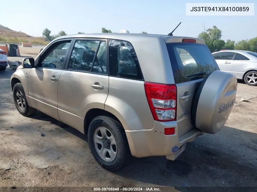 2008 Suzuki Grand Vitara Appearance/Appearance + VIN: JS3TE941X84100859 Lot: 39705048