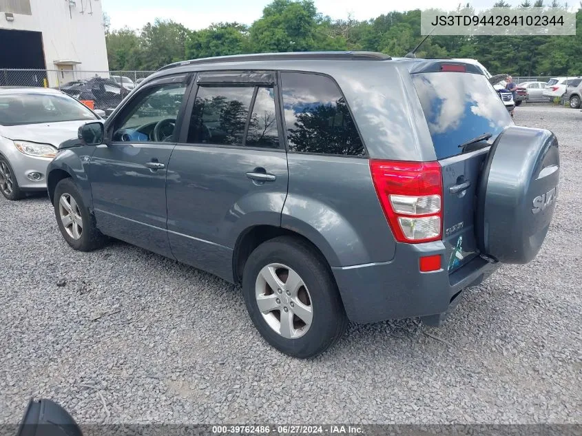 2008 Suzuki Grand Vitara Xsport VIN: JS3TD944284102344 Lot: 39762486