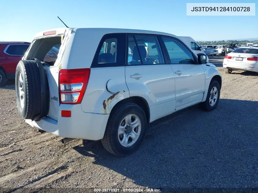 2008 Suzuki Grand Vitara VIN: JS3TD941284100728 Lot: 39778921