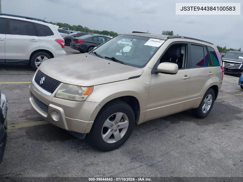 2008 Suzuki Grand Vitara Xsport VIN: JS3TE944384100583 Lot: 39844543