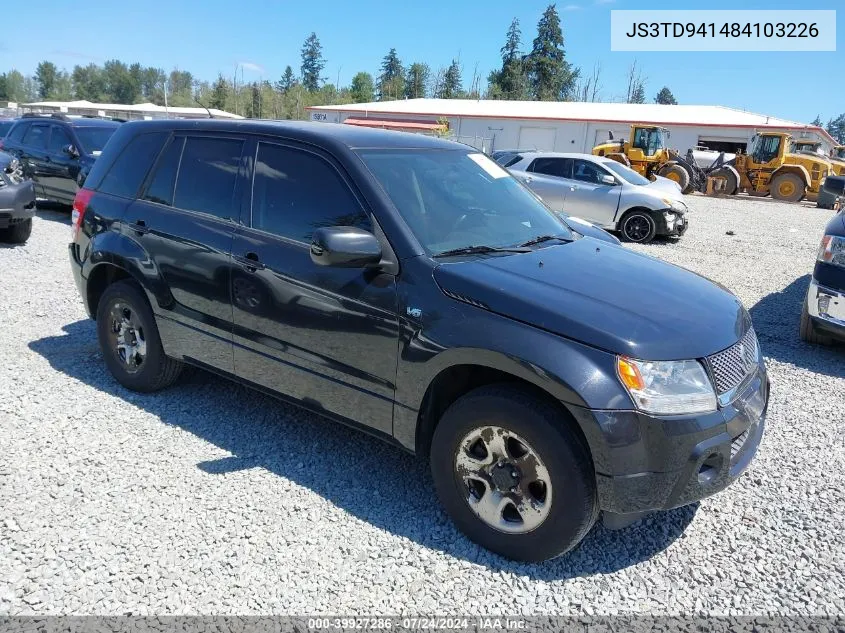 2008 Suzuki Grand Vitara VIN: JS3TD941484103226 Lot: 39927286