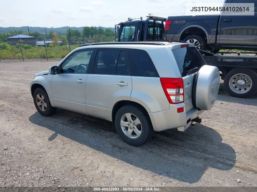 2008 Suzuki Grand Vitara Xsport VIN: JS3TD944584102614 Lot: 40022093