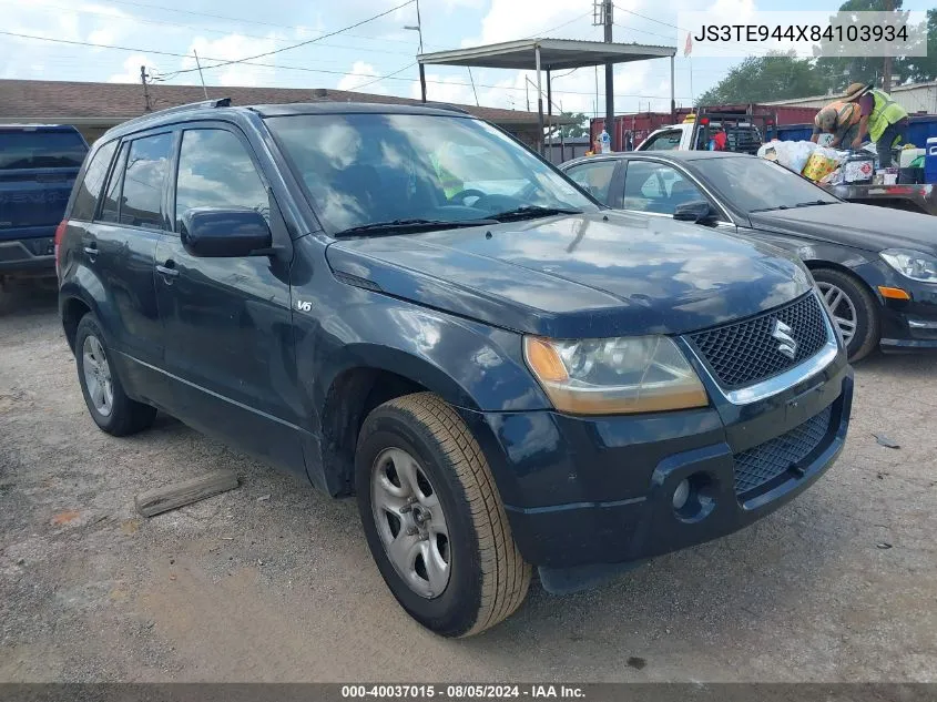 2008 Suzuki Grand Vitara Xsport VIN: JS3TE944X84103934 Lot: 40037015