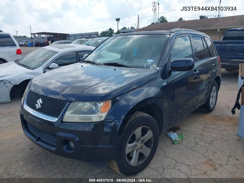 2008 Suzuki Grand Vitara Xsport VIN: JS3TE944X84103934 Lot: 40037015