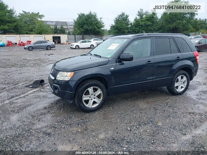 2008 Suzuki Grand Vitara Luxury VIN: JS3TD947684100722 Lot: 40063126