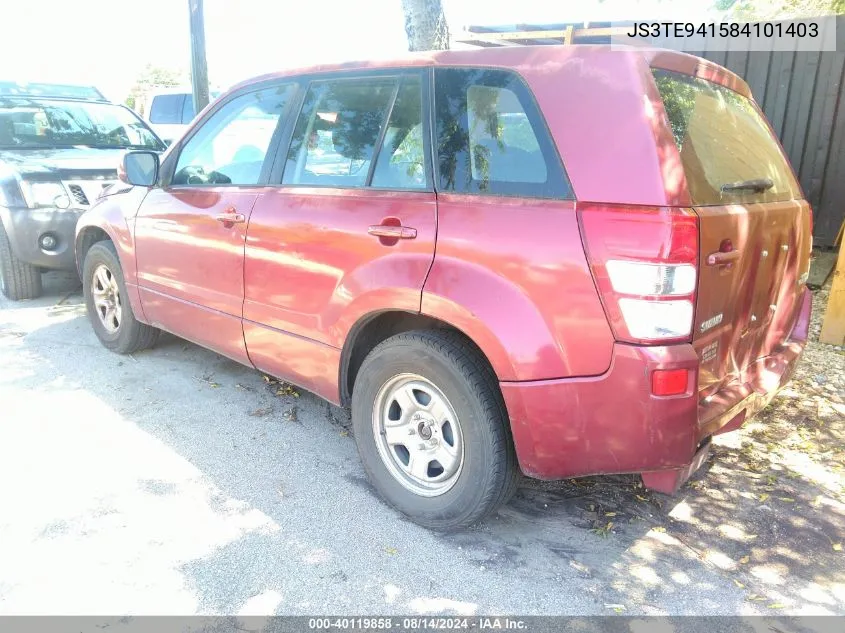 2008 Suzuki Grand Vitara Appearance/Appearance + VIN: JS3TE941584101403 Lot: 40119858