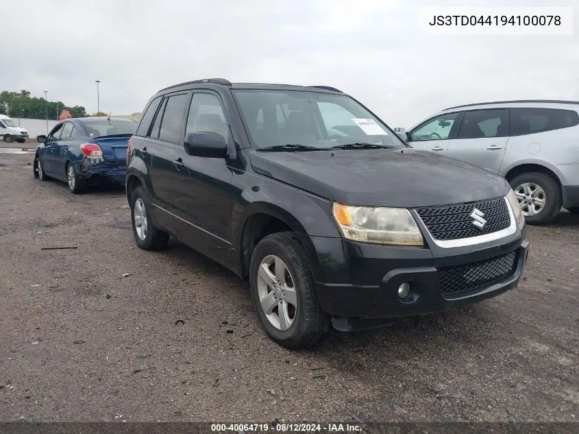 2009 Suzuki Grand Vitara Xsport VIN: JS3TD044194100078 Lot: 40064719