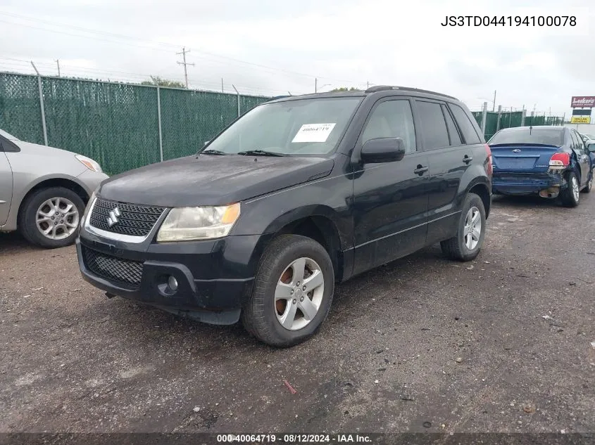 2009 Suzuki Grand Vitara Xsport VIN: JS3TD044194100078 Lot: 40064719