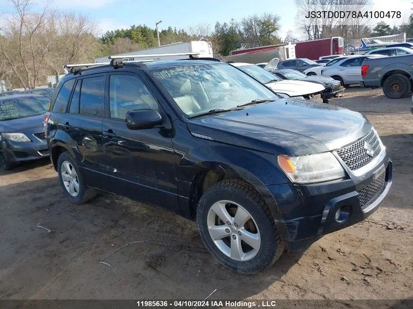 2010 Suzuki Grand Vitara VIN: JS3TD0D78A4100478 Lot: 11985636