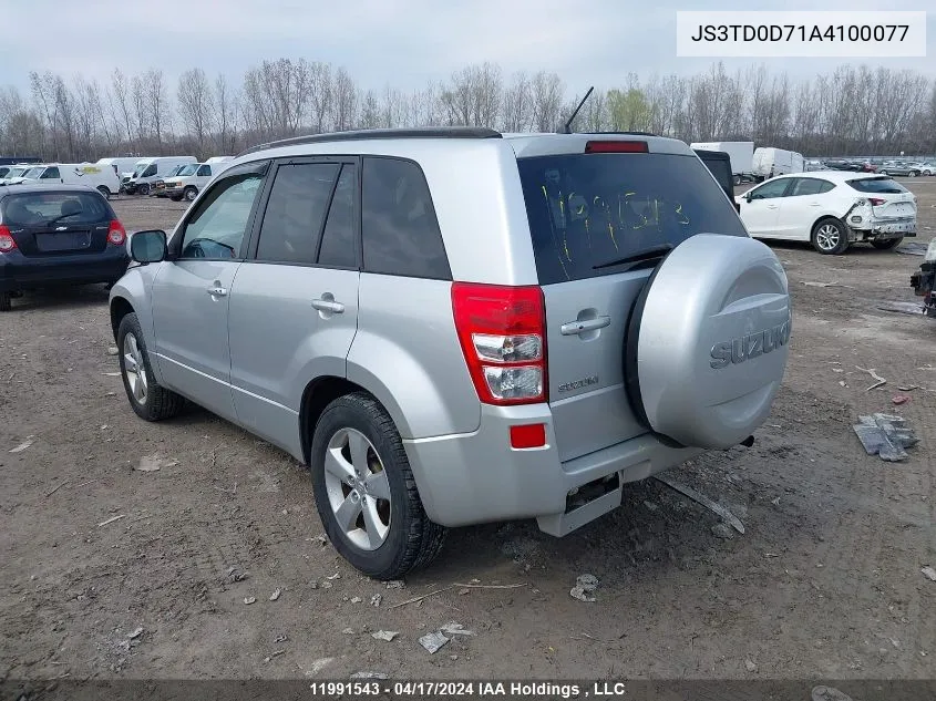 2010 Suzuki Grand Vitara Jlx VIN: JS3TD0D71A4100077 Lot: 11991543