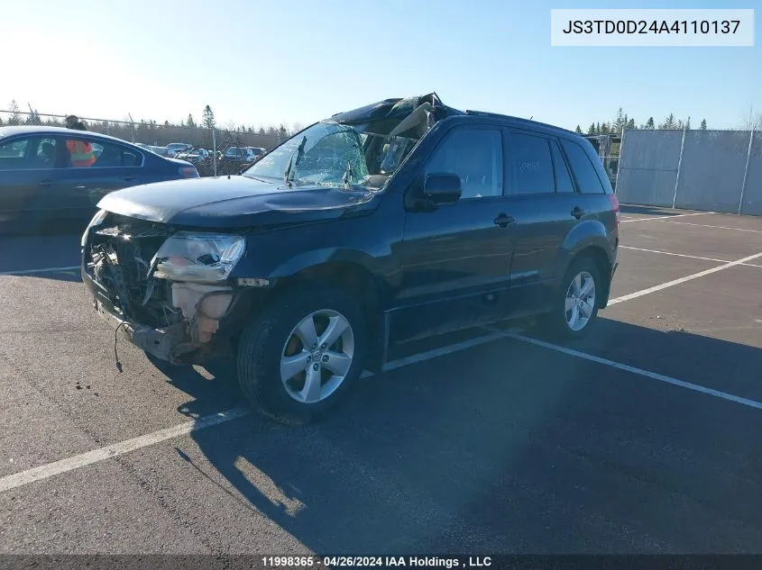 2010 Suzuki Grand Vitara VIN: JS3TD0D24A4110137 Lot: 11998365