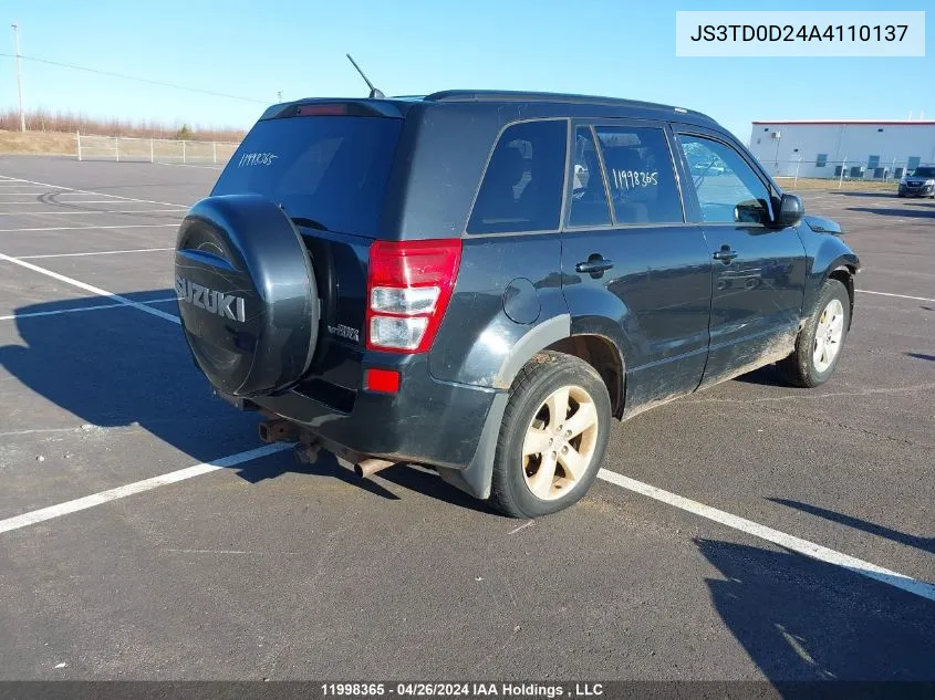 2010 Suzuki Grand Vitara VIN: JS3TD0D24A4110137 Lot: 11998365