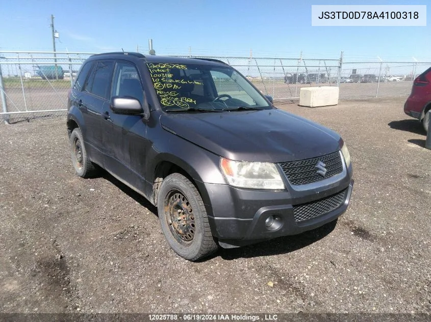 JS3TD0D78A4100318 2010 Suzuki Grand Vitara Jlx