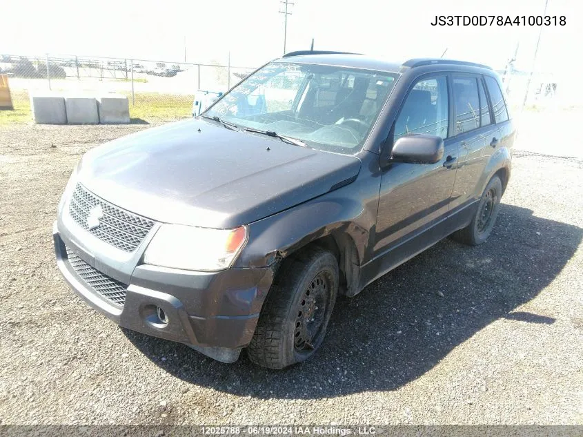 2010 Suzuki Grand Vitara Jlx VIN: JS3TD0D78A4100318 Lot: 12025788