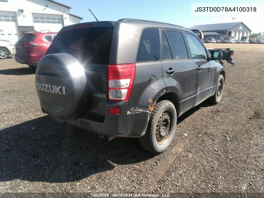 2010 Suzuki Grand Vitara Jlx VIN: JS3TD0D78A4100318 Lot: 12025788