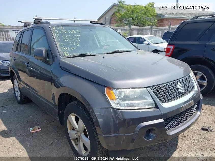 2010 Suzuki Grand Vitara VIN: JS3TD0D20A4100575 Lot: 12070359