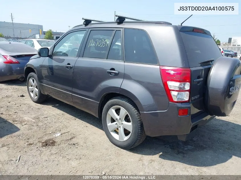 2010 Suzuki Grand Vitara VIN: JS3TD0D20A4100575 Lot: 12070359