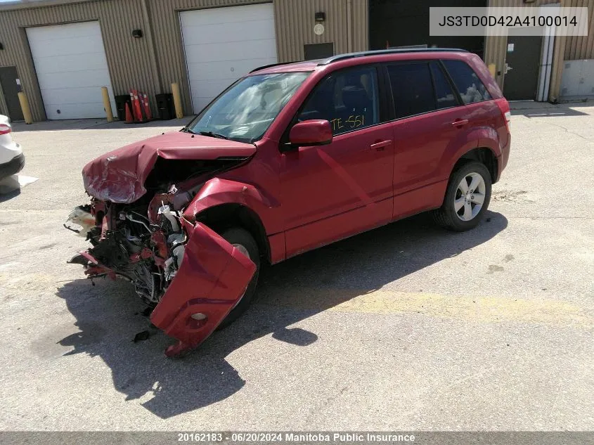 2010 Suzuki Grand Vitara Jlx VIN: JS3TD0D42A4100014 Lot: 20162183