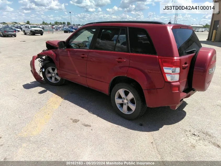 2010 Suzuki Grand Vitara Jlx VIN: JS3TD0D42A4100014 Lot: 20162183