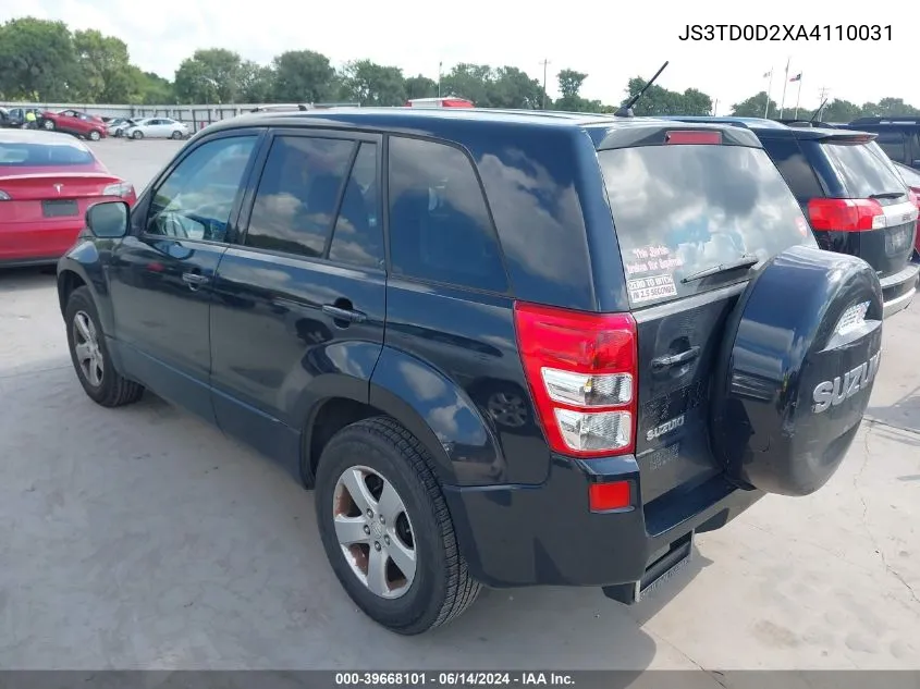 2010 Suzuki Grand Vitara Premium VIN: JS3TD0D2XA4110031 Lot: 39668101