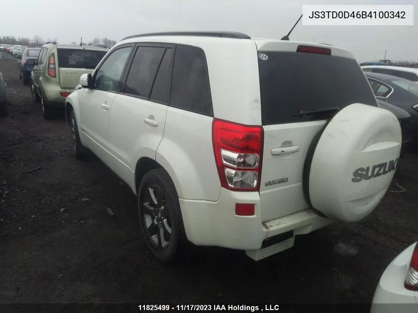 2011 Suzuki Grand Vitara VIN: JS3TD0D46B4100342 Lot: 11825499