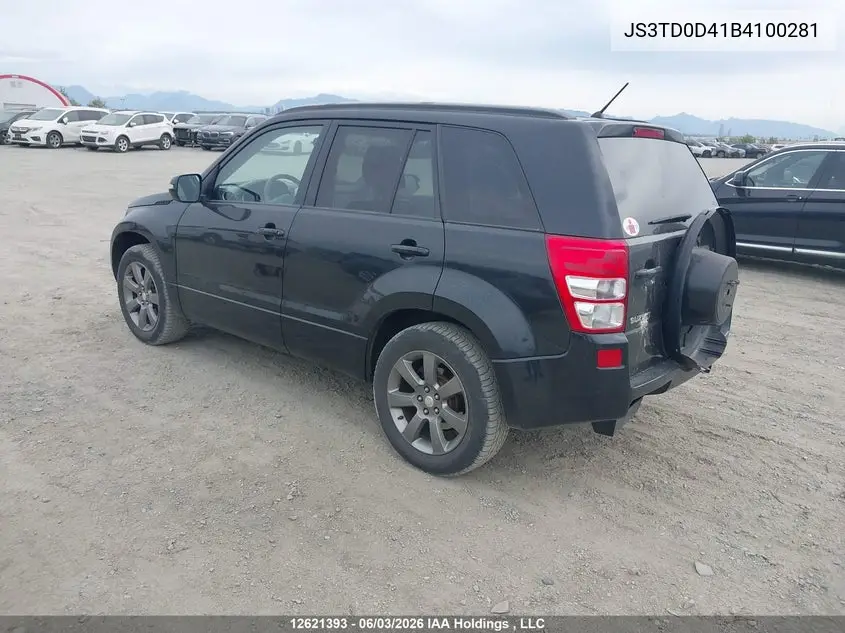2011 Suzuki Grand Vitara Xsport VIN: JS3TD0D41B4100281 Lot: 12621393