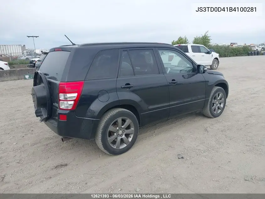 2011 Suzuki Grand Vitara Xsport VIN: JS3TD0D41B4100281 Lot: 12621393