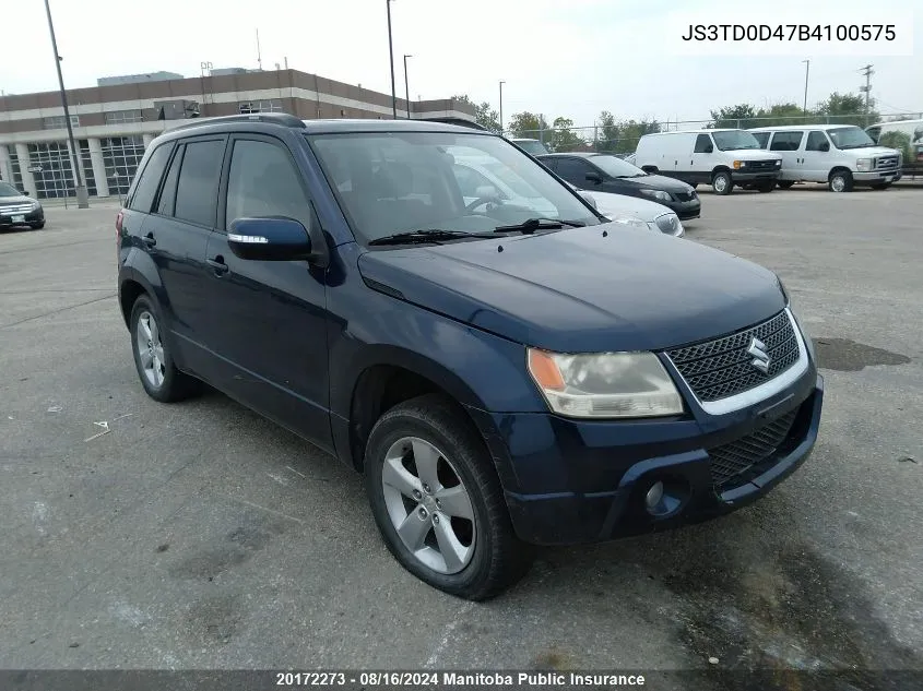 2011 Suzuki Grand Vitara Jlx VIN: JS3TD0D47B4100575 Lot: 20172273