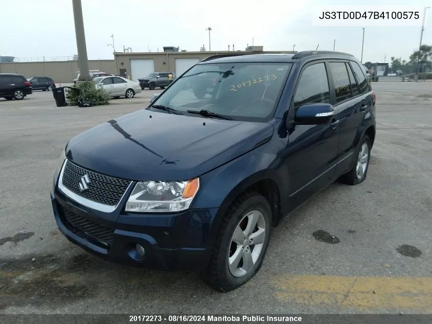 2011 Suzuki Grand Vitara Jlx VIN: JS3TD0D47B4100575 Lot: 20172273