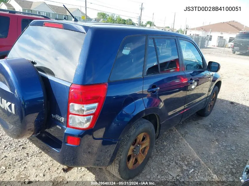 2011 Suzuki Grand Vitara Premium/Premium W/Alloy Wheels VIN: JS3TD0D28B4100051 Lot: 39540324