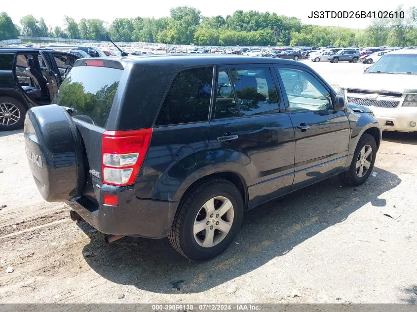 2011 Suzuki Grand Vitara Premium/Premium W/Alloy Wheels VIN: JS3TD0D26B4102610 Lot: 39866138