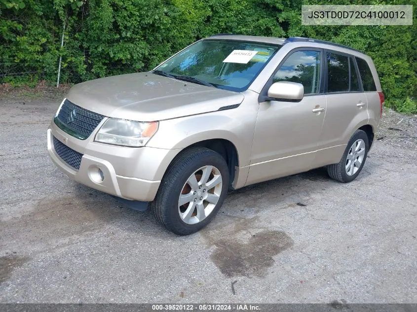 JS3TD0D72C4100012 2012 Suzuki Grand Vitara Limited