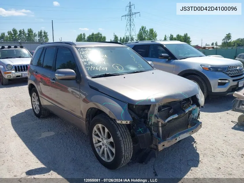 2013 Suzuki Grand Vitara VIN: JS3TD0D42D4100096 Lot: 12055081