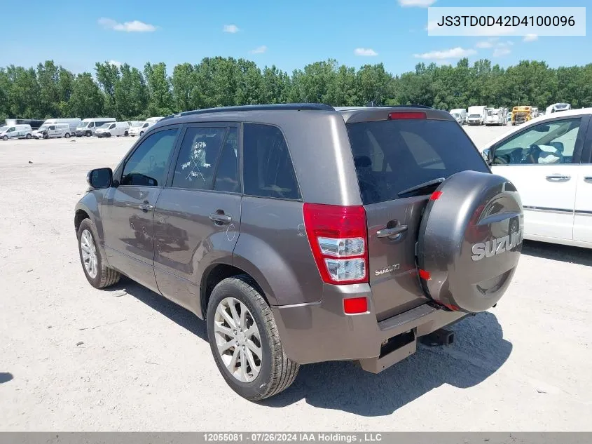 2013 Suzuki Grand Vitara VIN: JS3TD0D42D4100096 Lot: 12055081