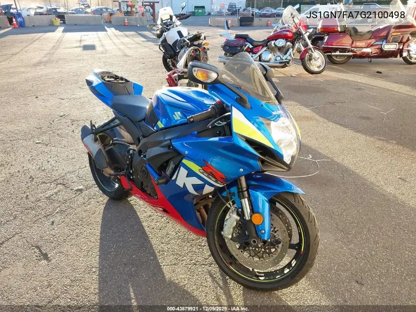 JS1GN7FA7G2100498 2016 Suzuki Gsx-R600