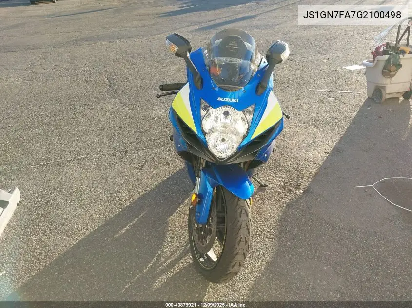 JS1GN7FA7G2100498 2016 Suzuki Gsx-R600